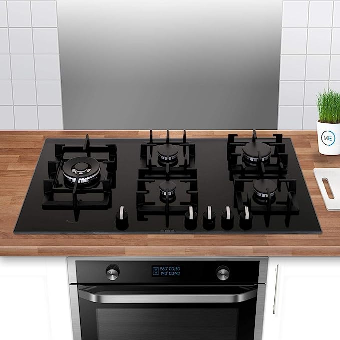 Bosch Serie 6 PPS9A6B90 hob Built-in Gas Black - Hobs (Built-in, Gas, Tempered glass, Black, Cast iron - Image 2