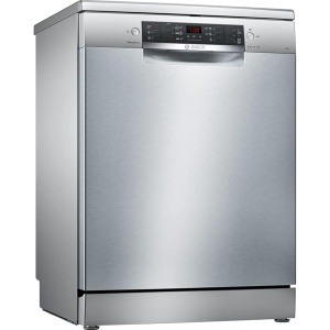 Bosch Serie 4 Digital Standard Dishwasher, 12 Place Settings, 60 cm, Silver Inox - SMS46JI01T
