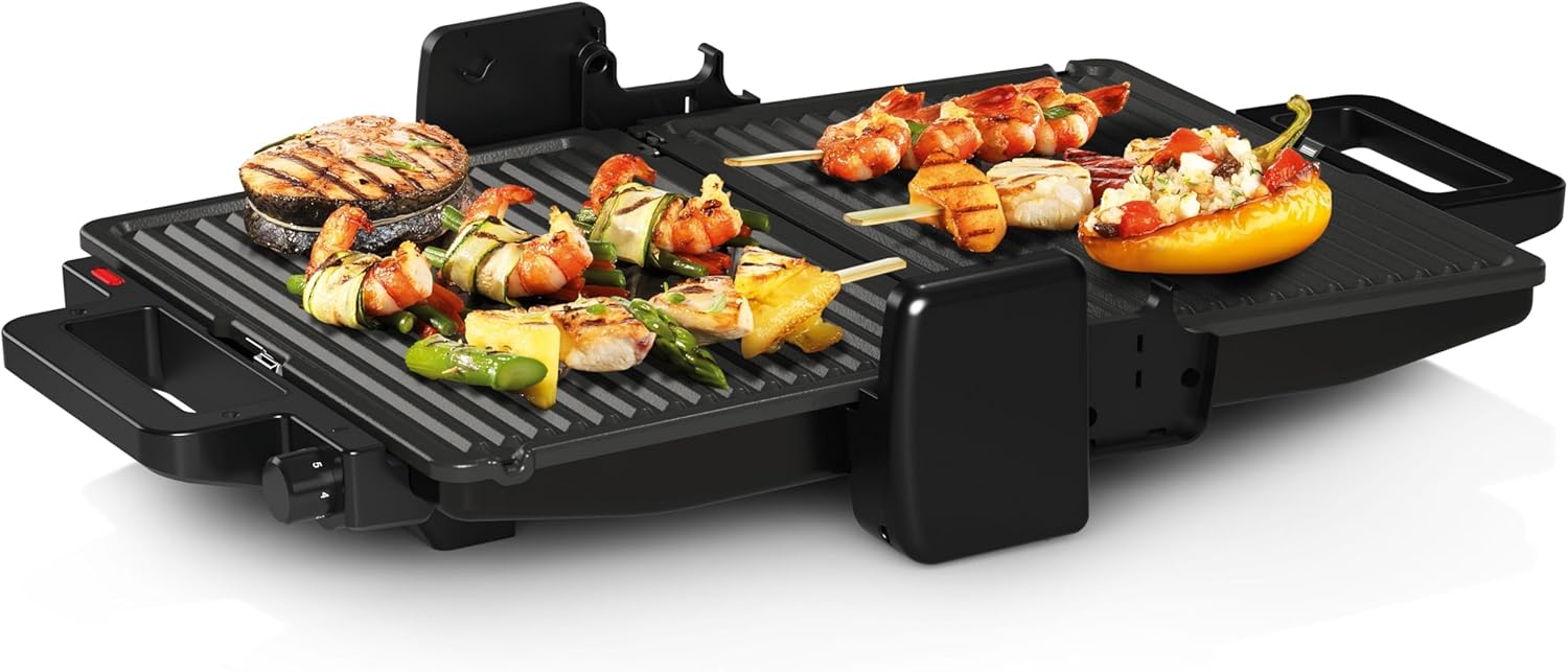 شواية بوش TCG3323 أسود مطفي 2000 وات ترموستات 5 مستويات 3 اوضاع: وضع الشواية أو الفرن، حجري - الصورة 7