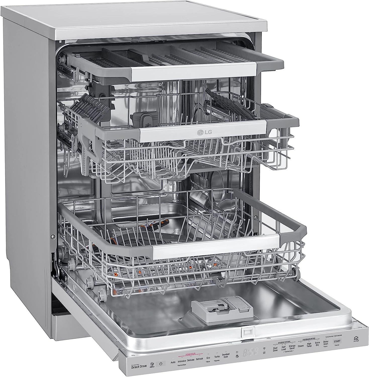 ال جى غسالة اطباق 14 فرد ديجيتال سمارت بالبخار 60 سم ستانلس - DFB325HS - الصورة 3