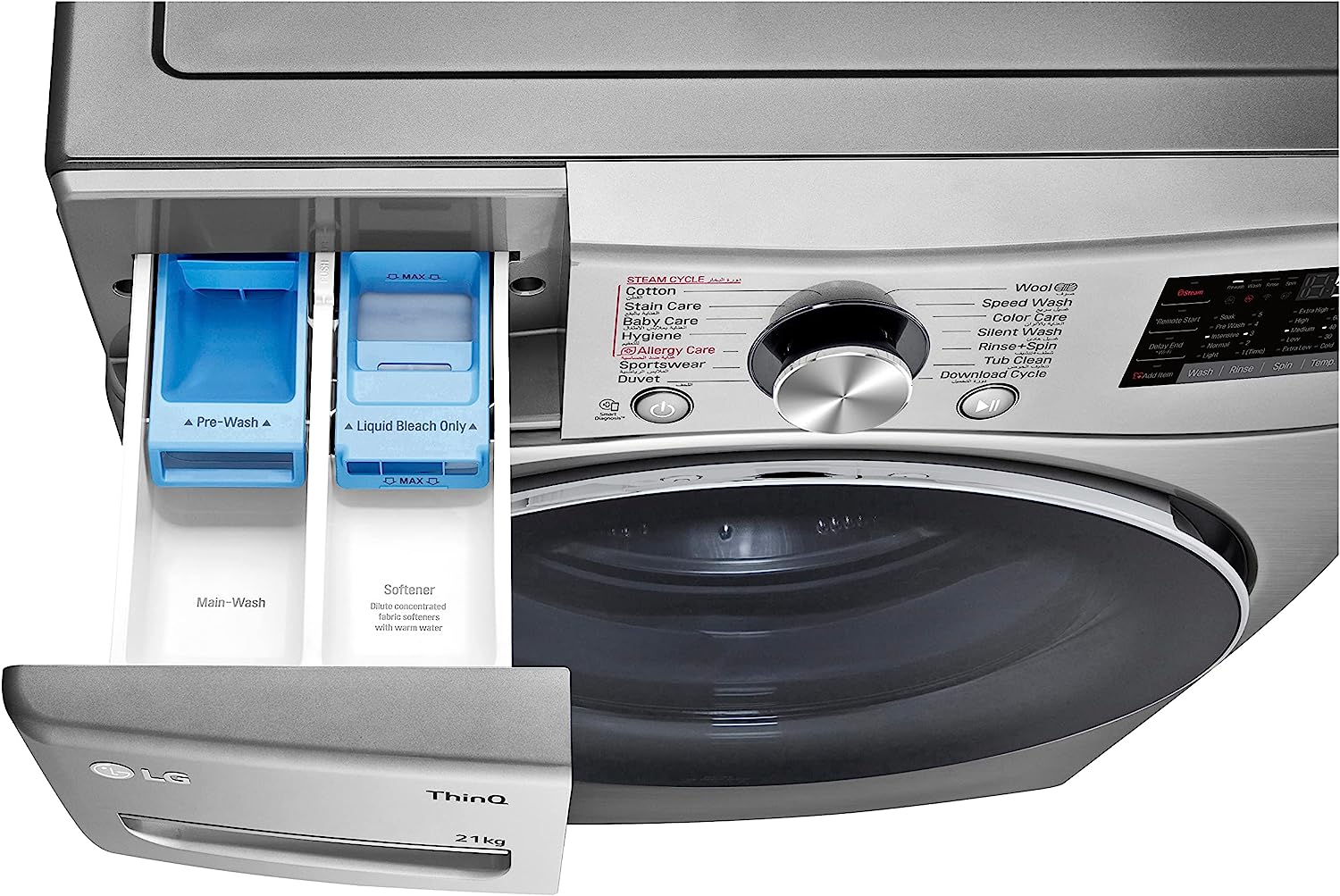 ال جي غسالة ملابس 21 كيلو 1100 لفة سلفر انفرتر F0P2CYV2T - الصورة 4