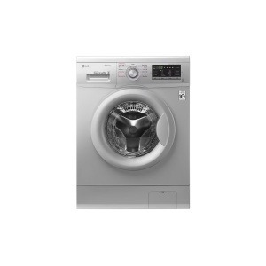 ال جي غسالة تحميل امامي بالبخار مع محرك عاكس بتقنية الدفع المباشر FH4G7TDY5، 8 كجم - فضي