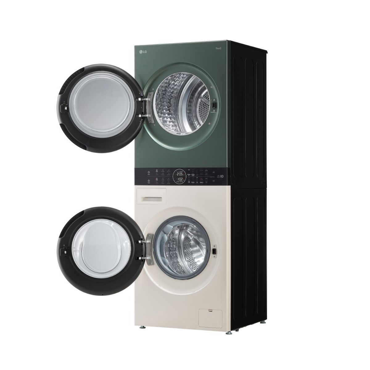 غسالة ملابس ال جي فول اوتوماتيك Objet WashTower بتقنية الاتفرتر مع مجفف، تحميل امامي، 13 كجم، اخضر بيج - FWT1310BG - الصورة 2