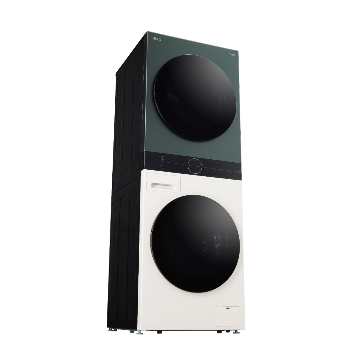 غسالة ملابس ال جي فول اوتوماتيك Objet WashTower بتقنية الاتفرتر مع مجفف، تحميل امامي، 13 كجم، اخضر بيج - FWT1310BG - الصورة 3