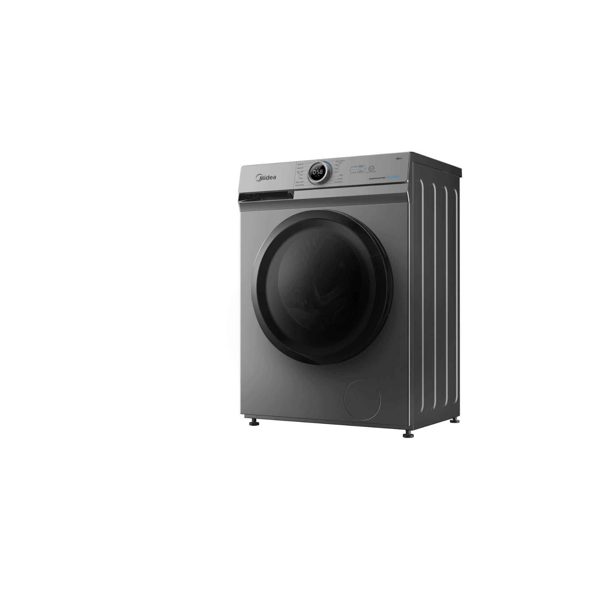 غسالة ملابس ميديا فول اوتوماتيك بتقنية الانفرتر، تحميل امامي، 7 كجم، فضي - MF100W70B/TT - الصورة 2