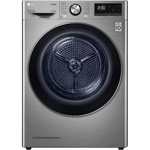 ال جي مجفف ملابس بالمكثف تحميل امامي ديجيتال، 10.1 كجم، 14 برنامج، واي فاي، بلاتينيوم - RH10V9PV2W