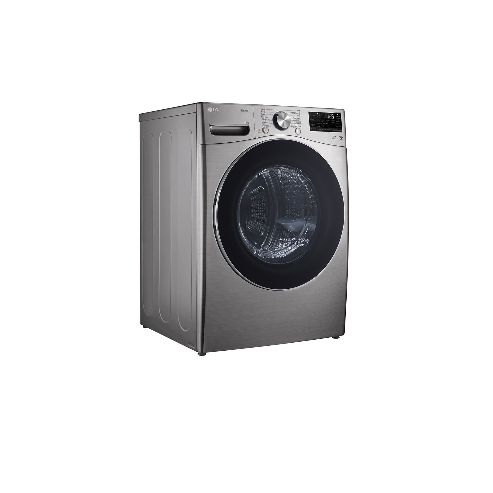 مجفف ملابس ال جي، تقنية ThinQ، انفرتر مزدوج، 18 كجم، فضي ستانلس - RH18U8EVCW - الصورة 3