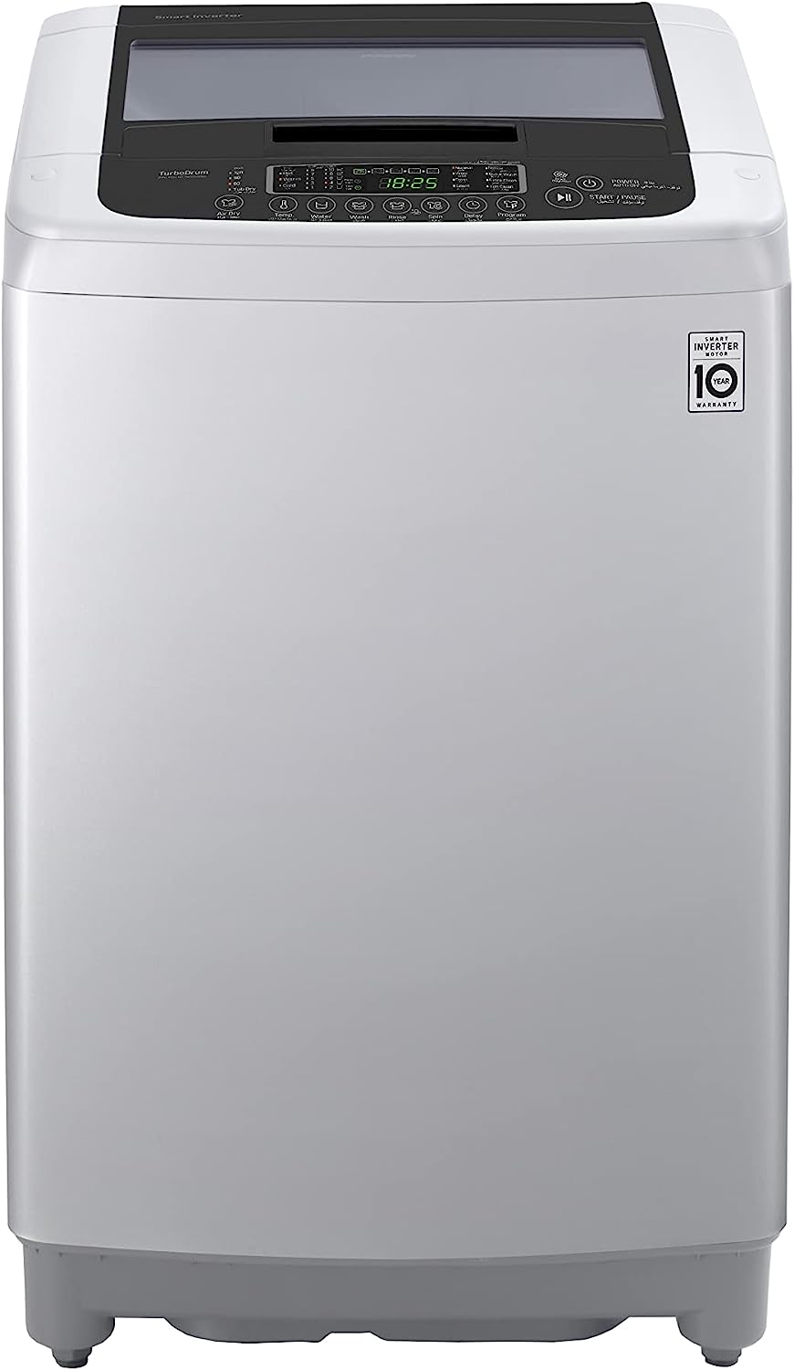 ال جي غسالة ملابس فوق اوتوماتيك ديجيتال بموتور انفرتر ، 13 كيلو ، فضي - T1365NEHGH