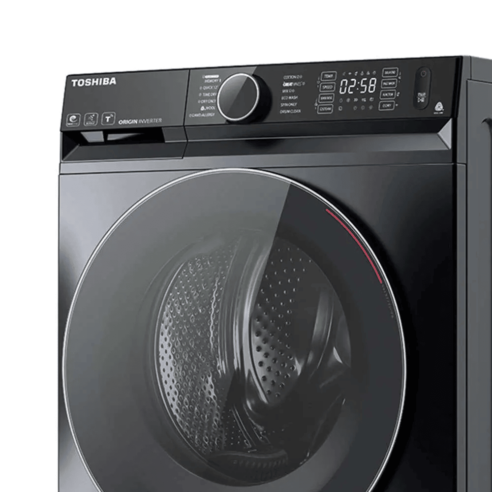 غسالة ملابس توشيبا T15 سيريس بمجفف، 9 كجم، انفرتر، تحميل امامي، رمادي - TWD-BM100GF4EGMK - الصورة 2