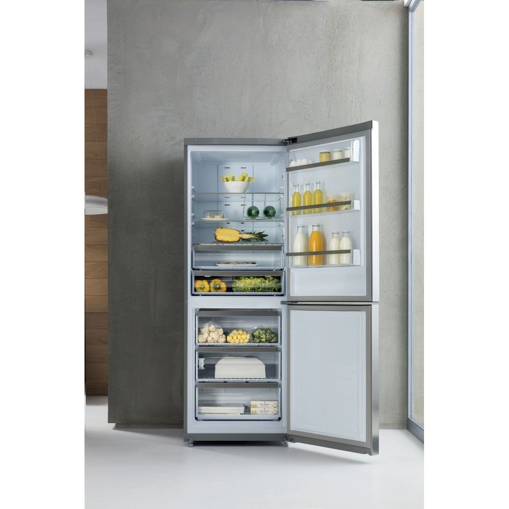 وايرلبول ثلاجة 486 لتر كومبي نوفروست لون سيلفر انوكس BTNF5011OX - الصورة 2