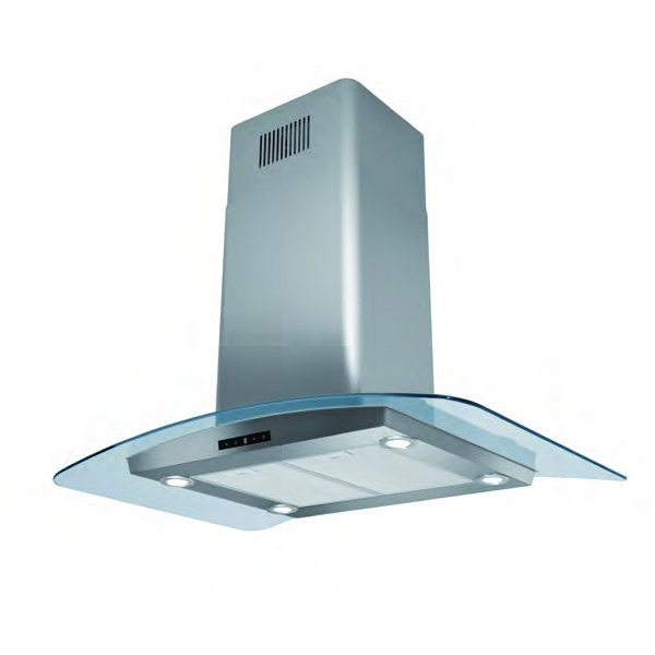 .البا شفاط جزيره 90 سم، ستانلس ستيل مع زجاج، 3 سرعات للتشغيل، قوه الشفط : 702م3/ساعه