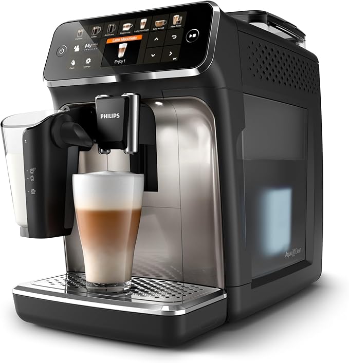 Philips Versuni Fully Automatic Espresso Machine, 1500 W, Chrome&Black - EP5447 (INTERNATIONAL WARRANTY)