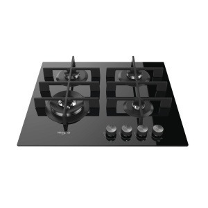 WHIRLPOOL BUILT-IN GAS HOB 60 CM 4 BURNERS FULL SAFETY BLACK GOW 6423/NB