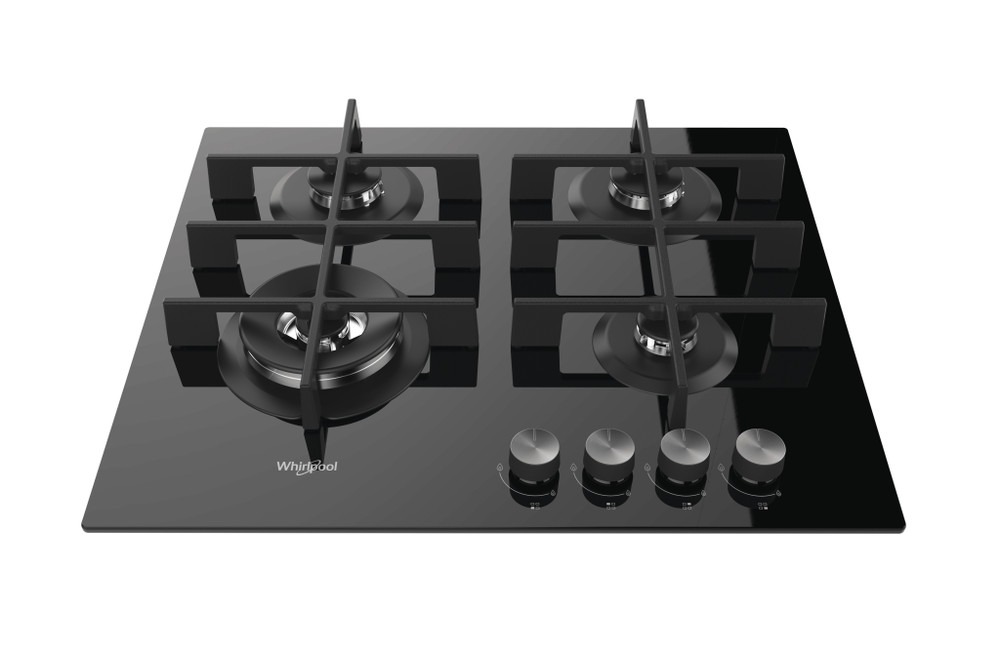 WHIRLPOOL BUILT-IN GAS HOB 60 CM 4 BURNERS FULL SAFETY BLACK GOW 6423/NB
