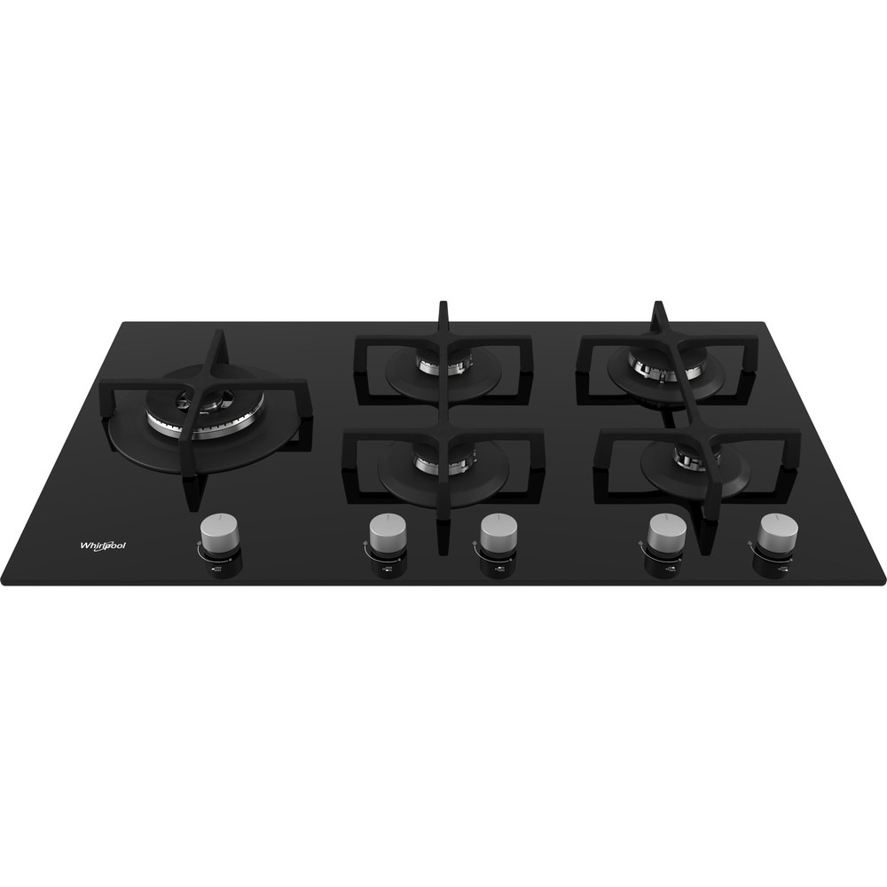 WHIRLPOOL BUILT-IN GAS HOB 90CM 5 BURNERS GLASS BLACK GOW 9523 NB - Image 2