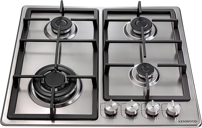 Kenwood Stainless Steel Built-in Gas Hob Stove, 4 Burners 60 cm Width HOB60.000SS - Image 2