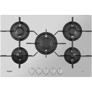 WHIRLPOOL BUILT-IN EXLIUM GAS HOB 75CM 5 BURNERS FULL SAFETY INOX PMW 75D2/IXL