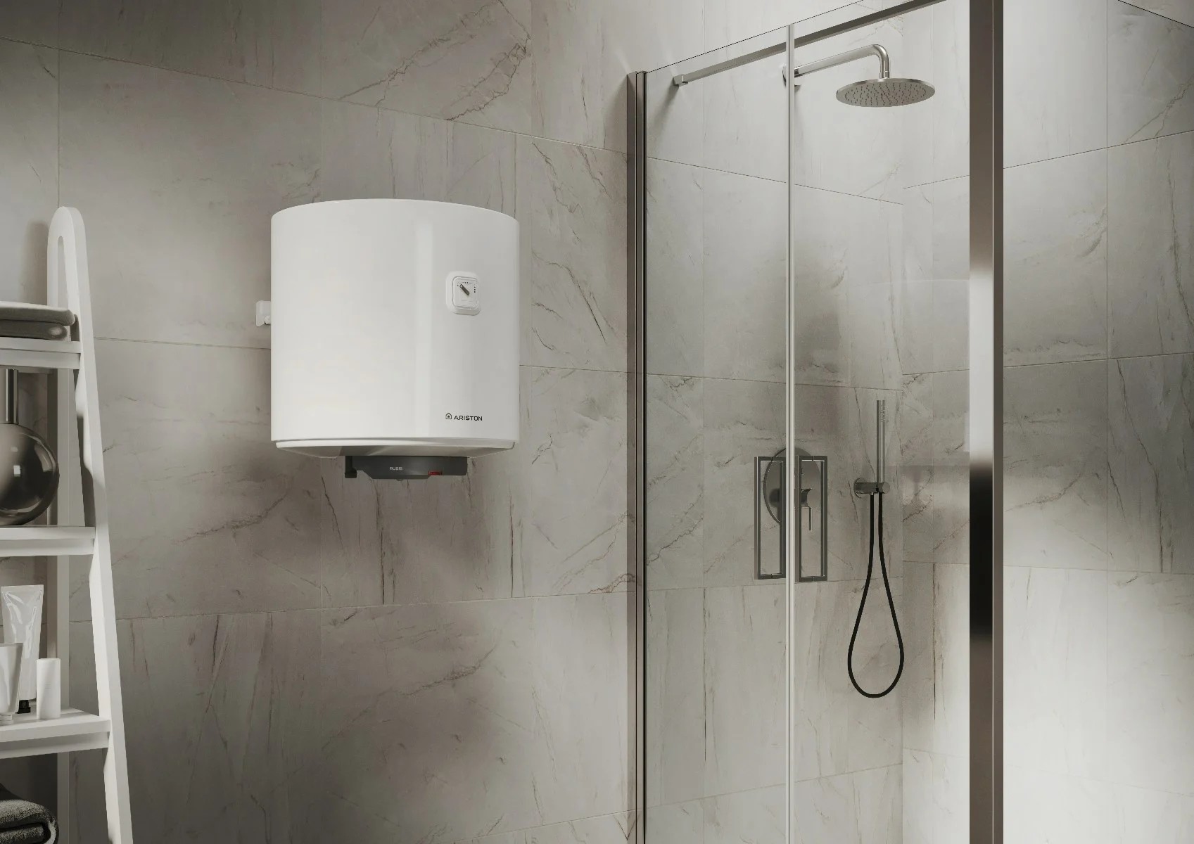 سخان مياه كهربائي أريستون، 50 لتر، أبيض - RUBIS PRO 50 V EG - الصورة 3