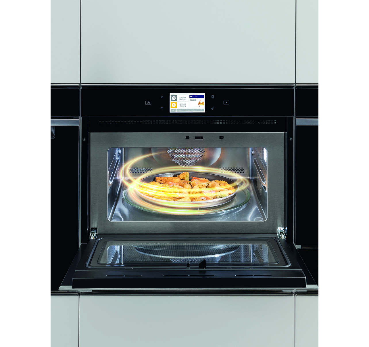 وايرلبول مايكروويف بلت إن بالشواية تايمر ديجيتال لون سيلفر AMW 834 IXL - الصورة 2