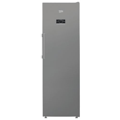 Beko Upright Freezer, 8 Drawers, 286L No-Frost, 186.5 cm Height, Silver, Glass Shelves, Reversible Door - B3RFNE314ZXPE1