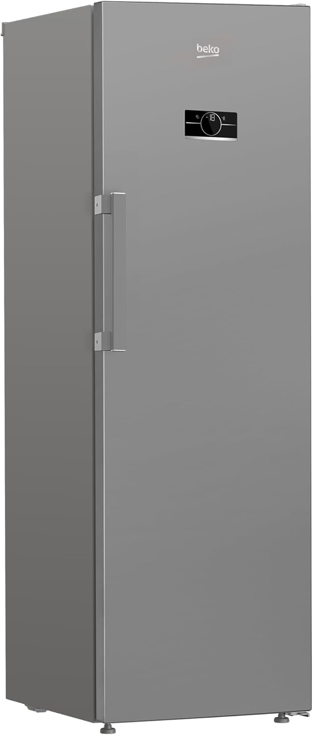 Beko Upright Freezer, 8 Drawers, 286L No-Frost, 186.5 cm Height, Silver, Glass Shelves, Reversible Door - B3RFNE314ZXPE1 - Image 2