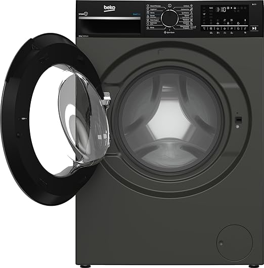 غسالة ملابس بيكو - 10 كجم - 1600 دورة في الدقيقة - محرك عاكس برو سمارت - شاشة رقمية - 15 برنامج - معالجة بالبخار - بلوتوث - رمادي مانهاتن - B3WFU501040MCI - الصورة 3
