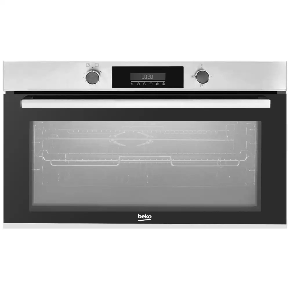 فرن غاز مدمج من بيكو BBWHT12300XS، 90 سم، أمان كامل، إشعال تلقائي، رقمي - فضي أسود