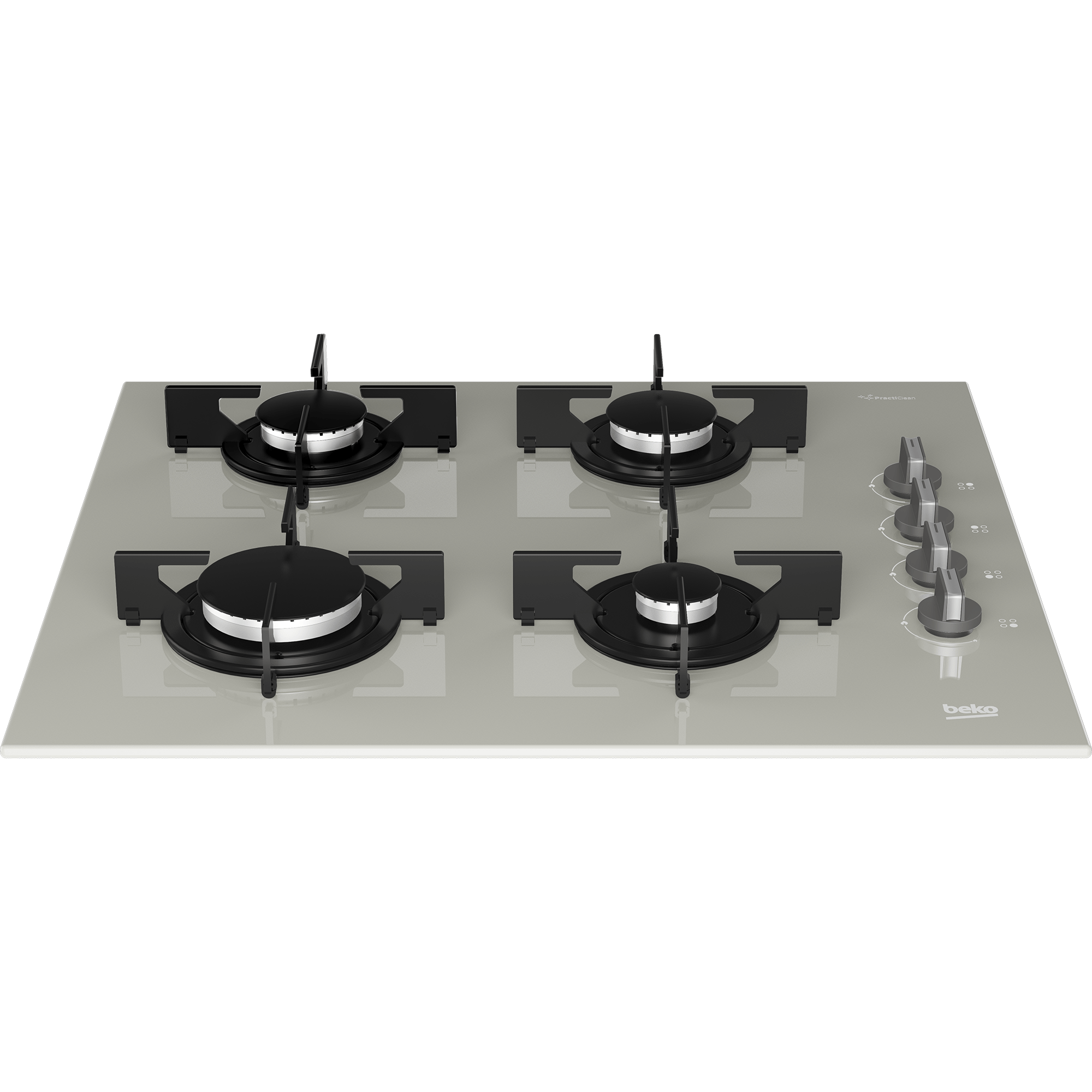 بيكو BOCD T 6010 EGE، 4 شعلات، 60 سم، سطح زجاجي مدمج - رمادي - الصورة 3