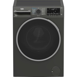 غسالة بيكو أوتوماتيكية بالكامل مع مجفف، تحميل أمامي، 8 كجم، محرك عاكس، رمادي - BWD08520MCI