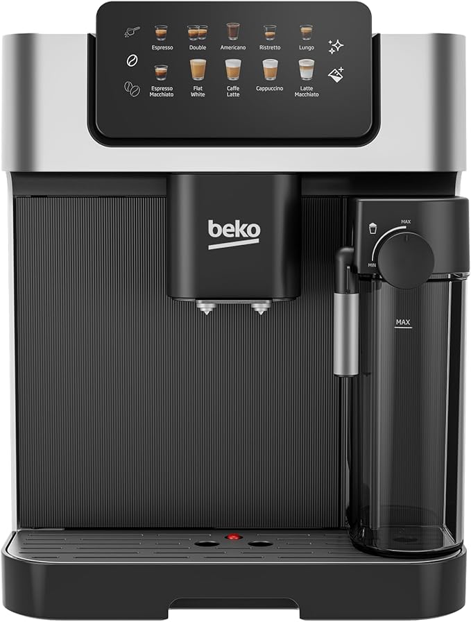 Beko Espresso Machine (19 Bar) - 1350 Watt - Prepare 13 types of beverages, including cappuccino, latte, and espresso, with just one touch - CEG 7304 X