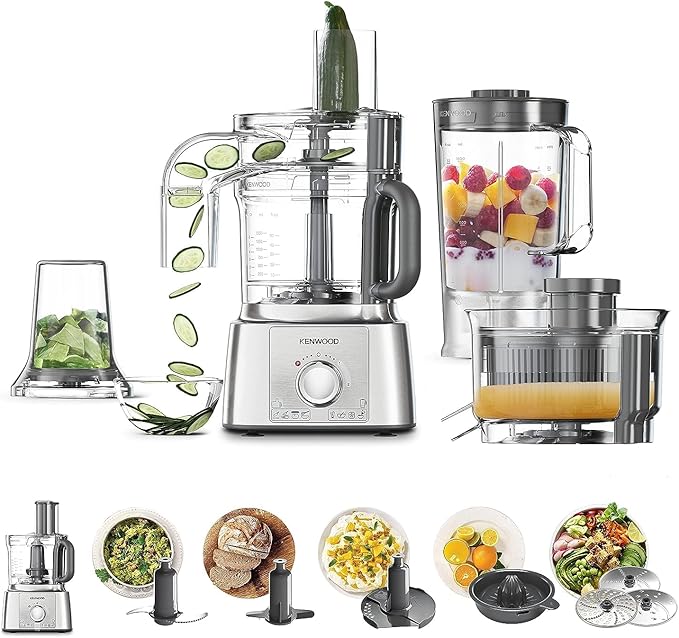 KENWOOD FOOD PROCESSOR 1000 WATT SILVER FDP65.880SI - Image 2