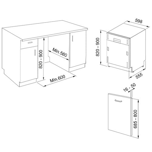 فرانكى – غسالة أطباق بيلت ان 14 فرد 60 سم فضي – FDW 614 D7P DOS D - الصورة 2