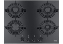 مسطح غاز فرانكي مدمج، كريستال جديد، 4 شعلات، أسود - FHCR 604 4G HE BK C