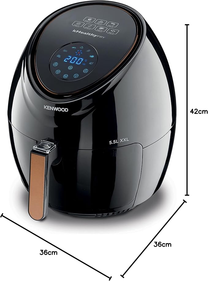 كينوود قلاية بدون زيت 2.4 كج شاشة تعمل باللمس لون أسود HFP50.000BK ضمان سنتين محلى - الصورة 3