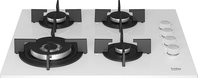 مسطح غاز بيلت ان بيكو زجاجي أبيض - ٤ شعلات - ٦٠ سم - HILW 64122 SWE - الصورة 3