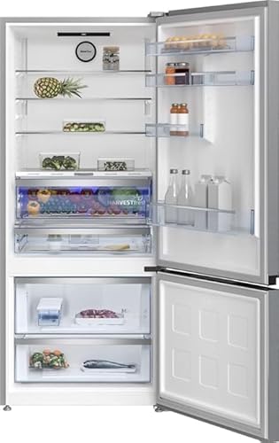 ثلاجة بيكو بفريزر سفلي - سعة صافية ٥٠٩ لتر - خاصية نوفروست - عاكس - تحكم إلكتروني - شاشة LED - ستانلس ستيل - هارفست فريش - RCNE590E35ZXP1 - الصورة 2