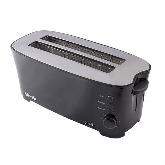 Mienta TO21509A Toaster with 4 Slots, 1350 Watt, Black