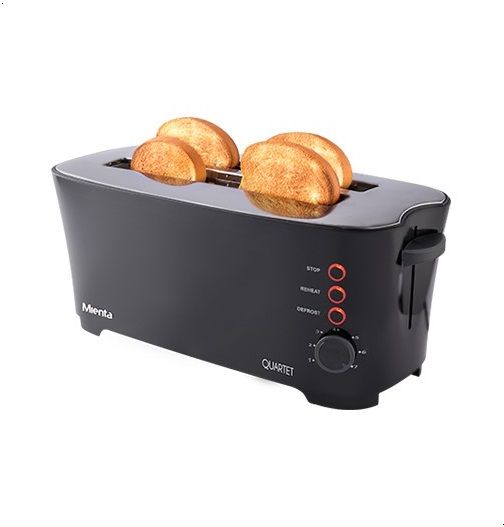 Mienta TO21509A Toaster with 4 Slots, 1350 Watt, Black - Image 2