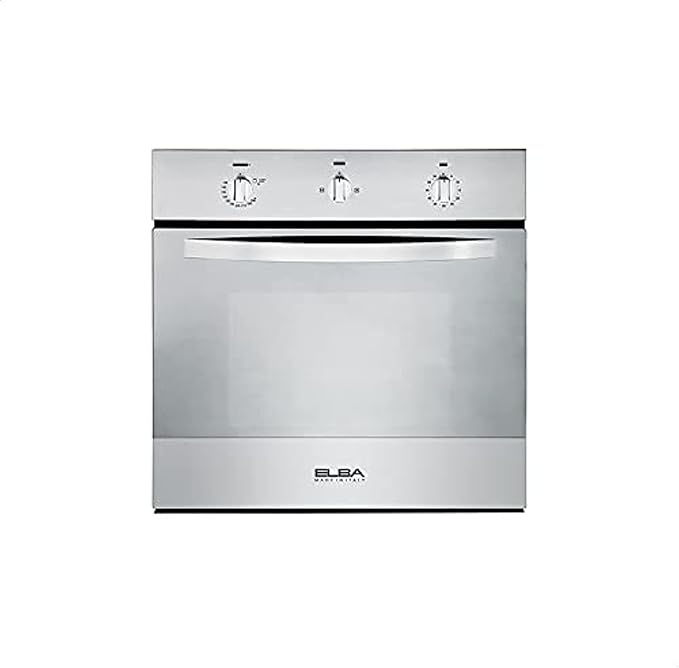 فرن غاز إلبا ٦٠ سم، لون ستانلس ستيل، ٤ وظائف، ٥٤ لتر، مفاتيح ستانلس ستيل لضبط الحرارة والوظائف، مؤقت إلكتروني، مروحة داخلية، مروحة تبريد، أمان كامل.