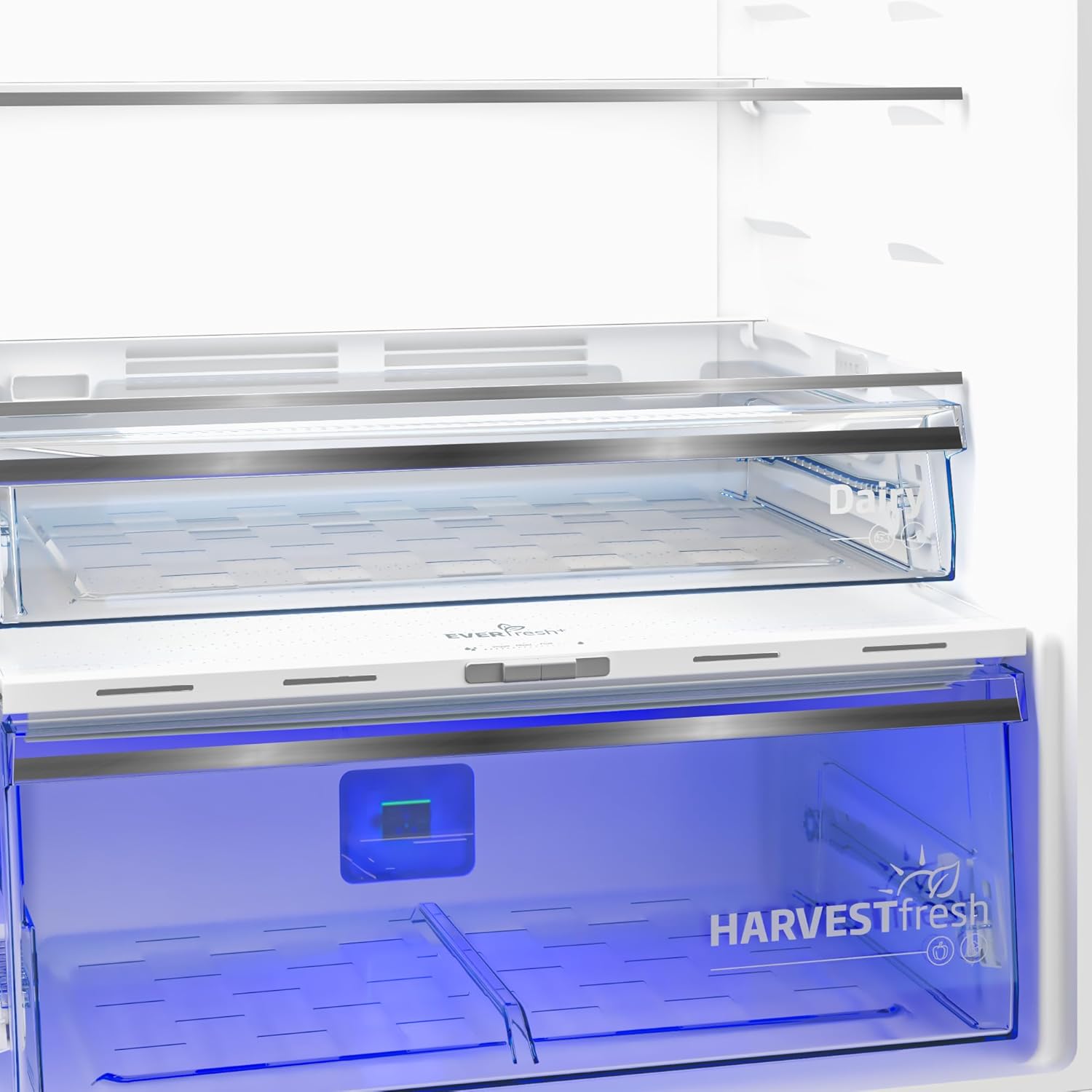 ثلاجة بيكو سعة ٤٧٧ لترًا - بابان - هارفست فريش - محرك عاكس - موزع مياه - تحكم رقمي - B3RDNE500LDXB (فضي مصقول) - الصورة 4