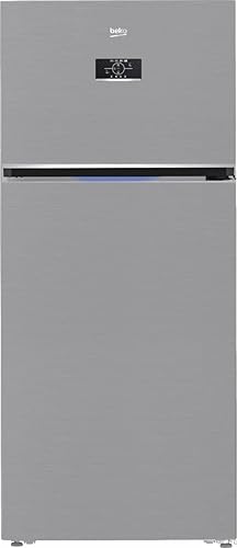 ثلاجة بيكو بابين - سعة ٥٩٠ لترًا - صافي ٥٥٧ لترًا - ستانلس ستيل - نوفروست - عاكس برو سمارت - شاشة رقمية عالية الوضوح - B3RDNE590ZXB