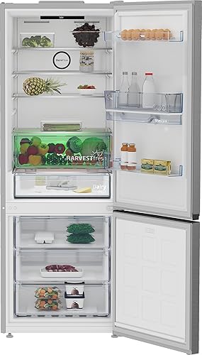 ثلاجة بيكو نو فروست - كومبي (فريزر سفلي) - سعة صافية 490 لترًا - ضاغط عاكس بروسمارت - تقنية هارفست فريش - تيتانيوم إينوكس - B5RCNE565HXPE - الصورة 3