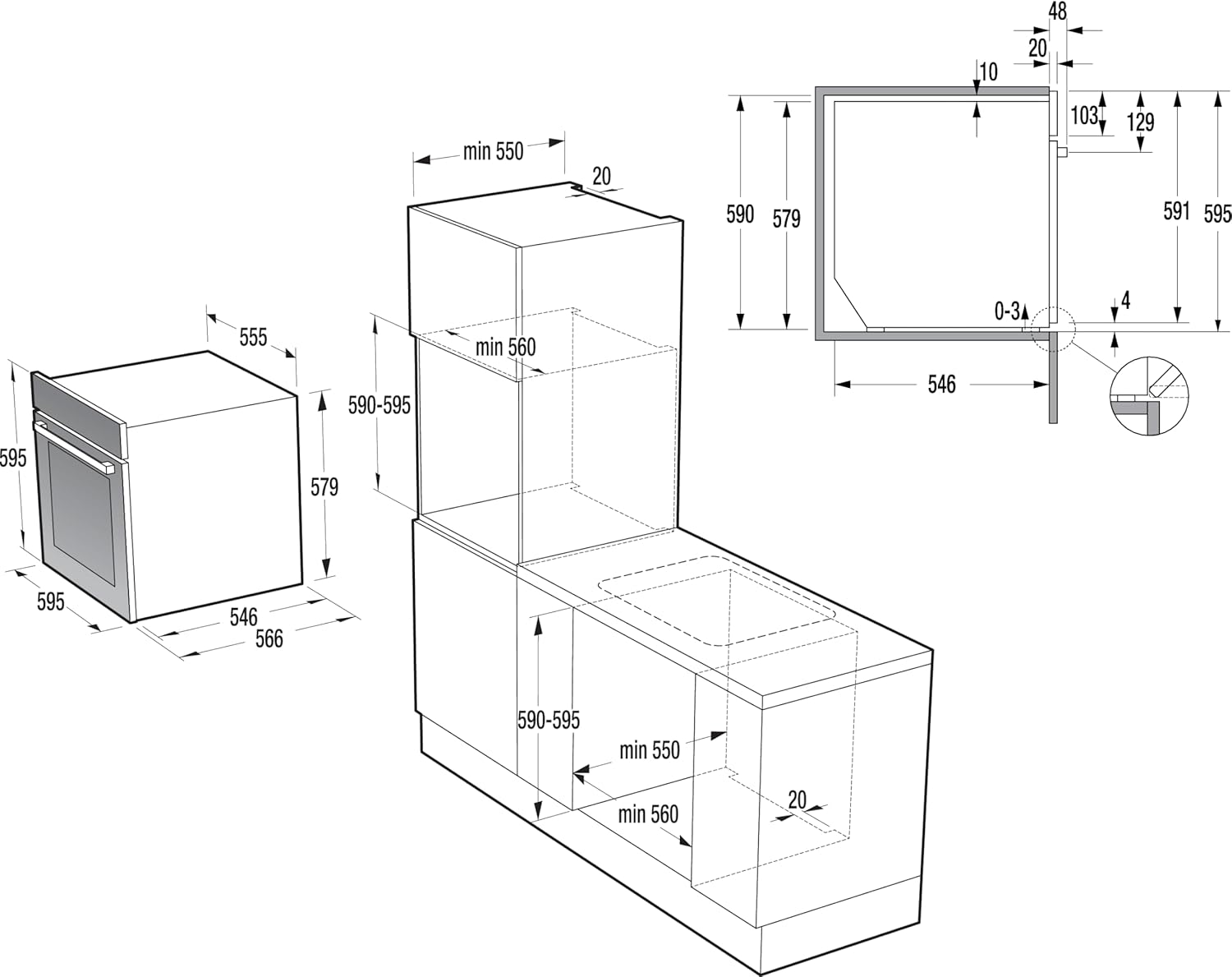 فرن كهربائيجرونيا بيلت ان مصنوع من الفولاذ المقاوم للصدأ مع 21 وظيفة، 60 سم -BCS798S24X - الصورة 2