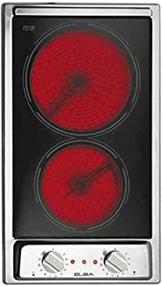 مسطح كهربائي سيراميك إلبا E30-050X، شعلتان - أسود، 30 سم