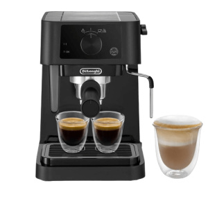 De’Longhi Stilosa Manual Espresso Coffee Machine, 1100 Watt, Black - EC235.BK