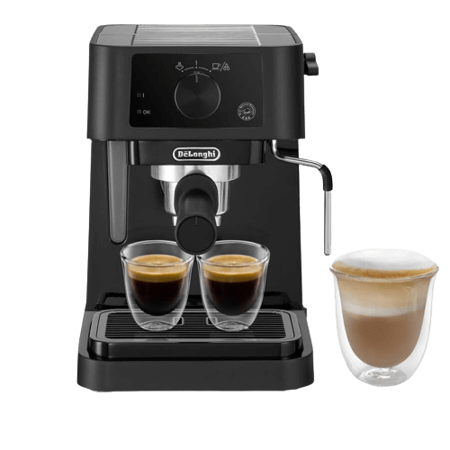 De’Longhi Stilosa Manual Espresso Coffee Machine, 1100 Watt, Black - EC235.BK