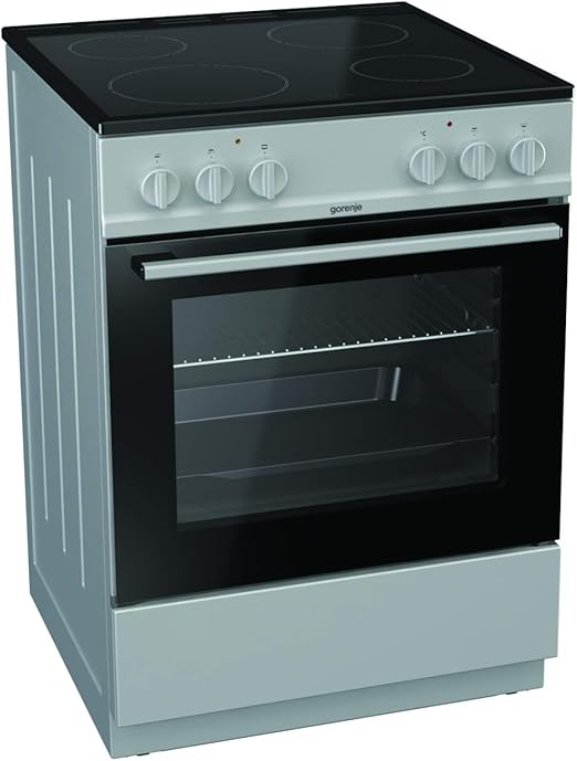 "بوتاجاز جرونيا الكهربائي القائم بذاته، ٤ شعلات، ٦٨ سم - رمادي - EC6111SG" - الصورة 2