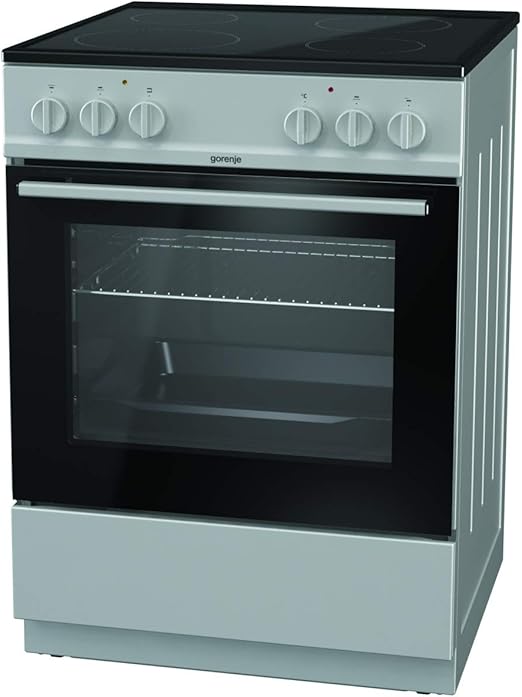 "بوتاجاز جرونيا الكهربائي القائم بذاته، ٤ شعلات، ٦٨ سم - رمادي - EC6111SG" - الصورة 3