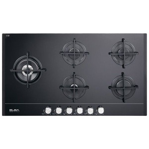 Elba Gas Built-In Hob, 5 Burners, Black- ELIO 95-565 CG
