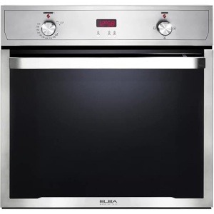 فرن غاز إلبا ٦٠ سم، لون ستانلس ستيل، ٥ وظائف، سعة ٥٤ لترًا، مفاتيح ستانلس ستيل لضبط الحرارة والوظائف، مؤقت إلكتروني، مروحة داخلية، مروحة تبريد، أمان كامل. ELIO 731